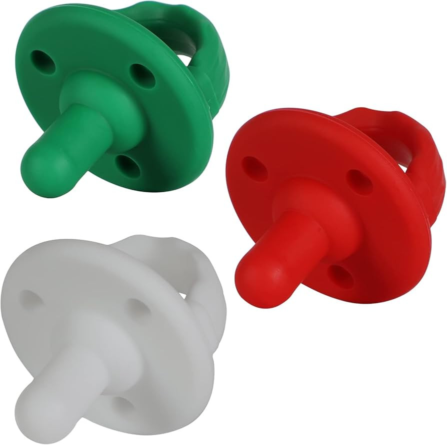 Christmas Soother Pacifier,Food Grade Silicone Pacifiers with Handle & 3 Holes for Added Safety, ... | Amazon (US)