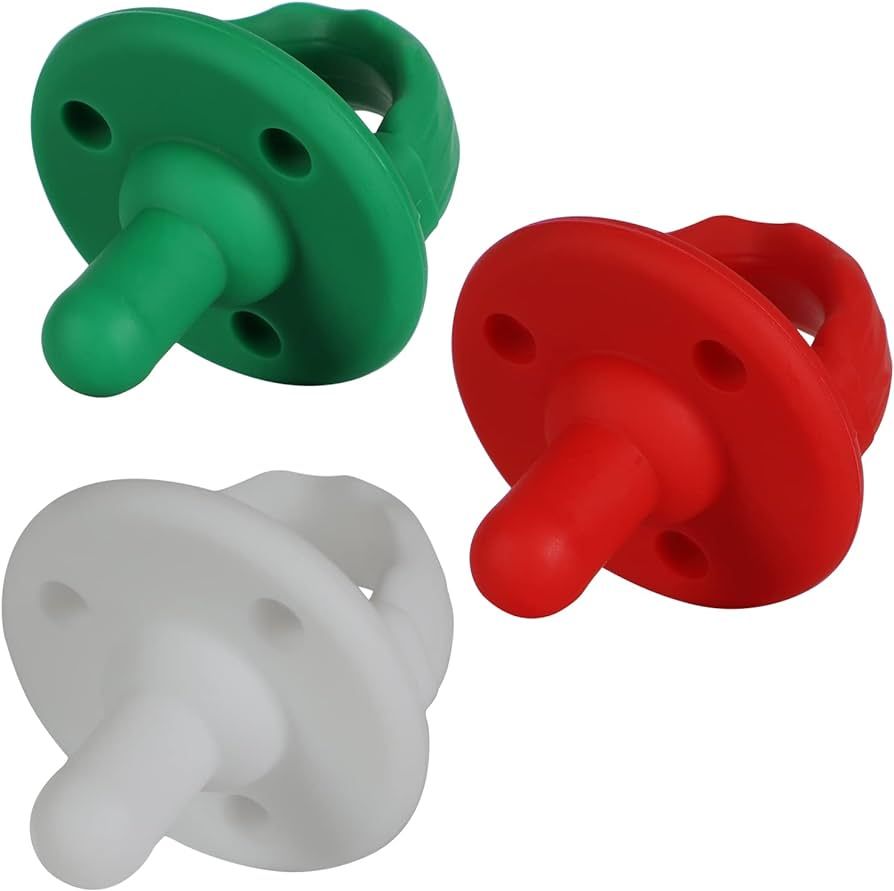 Christmas Soother Pacifier,Food Grade Silicone Pacifiers with Handle & 3 Holes for Added Safety, ... | Amazon (US)
