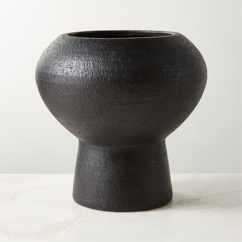 Imre Black Ceramic Vase + Reviews | CB2 | CB2
