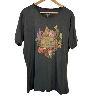 Junk Gypsy Graphic T-shirt Womens XXL Don't Be A Lady Floral Short Sleeve Cotton | eBay US
