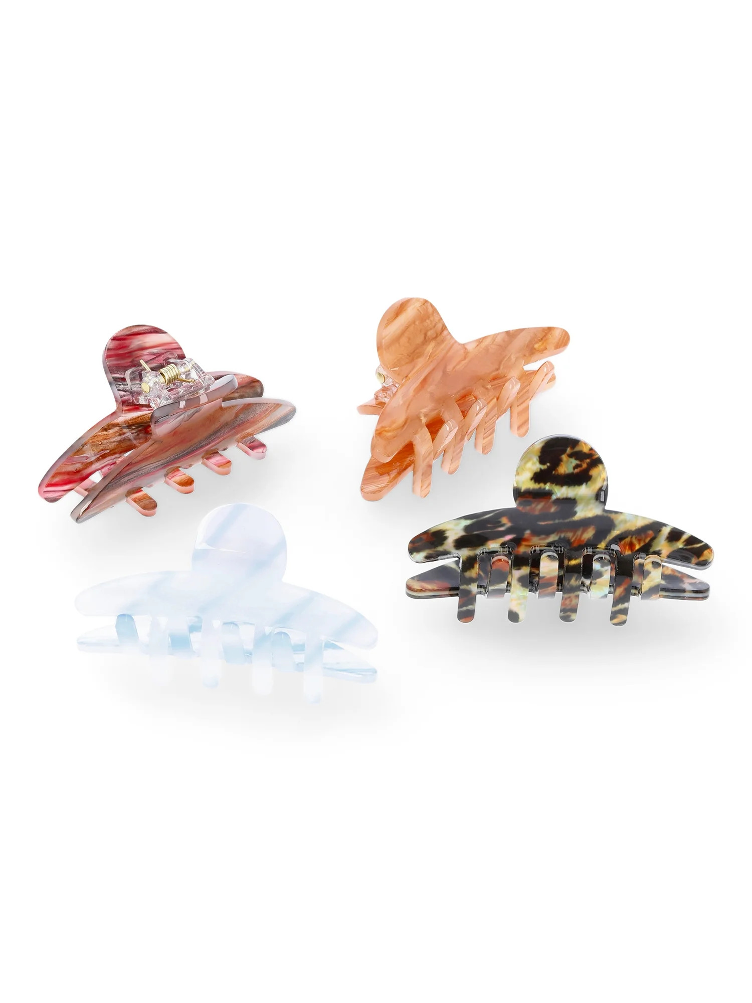 Time and Tru Women’s Hair Claw Clips, 4-Pack | Walmart (US)