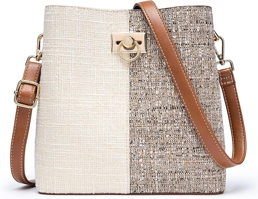 KALIDI Crossbody Purses for Women Vegan Leather Bucket Bag Fashion Ladies Crossbody Handbag Shoul... | Amazon (US)