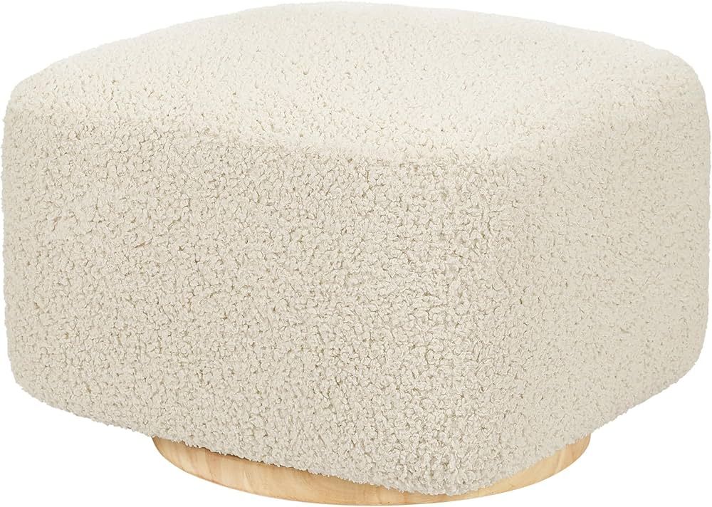 Babyletto Kiwi Gliding Ottoman in Almond Teddy Loop with Light Wood Base, Greenguard Gold and Cer... | Amazon (US)