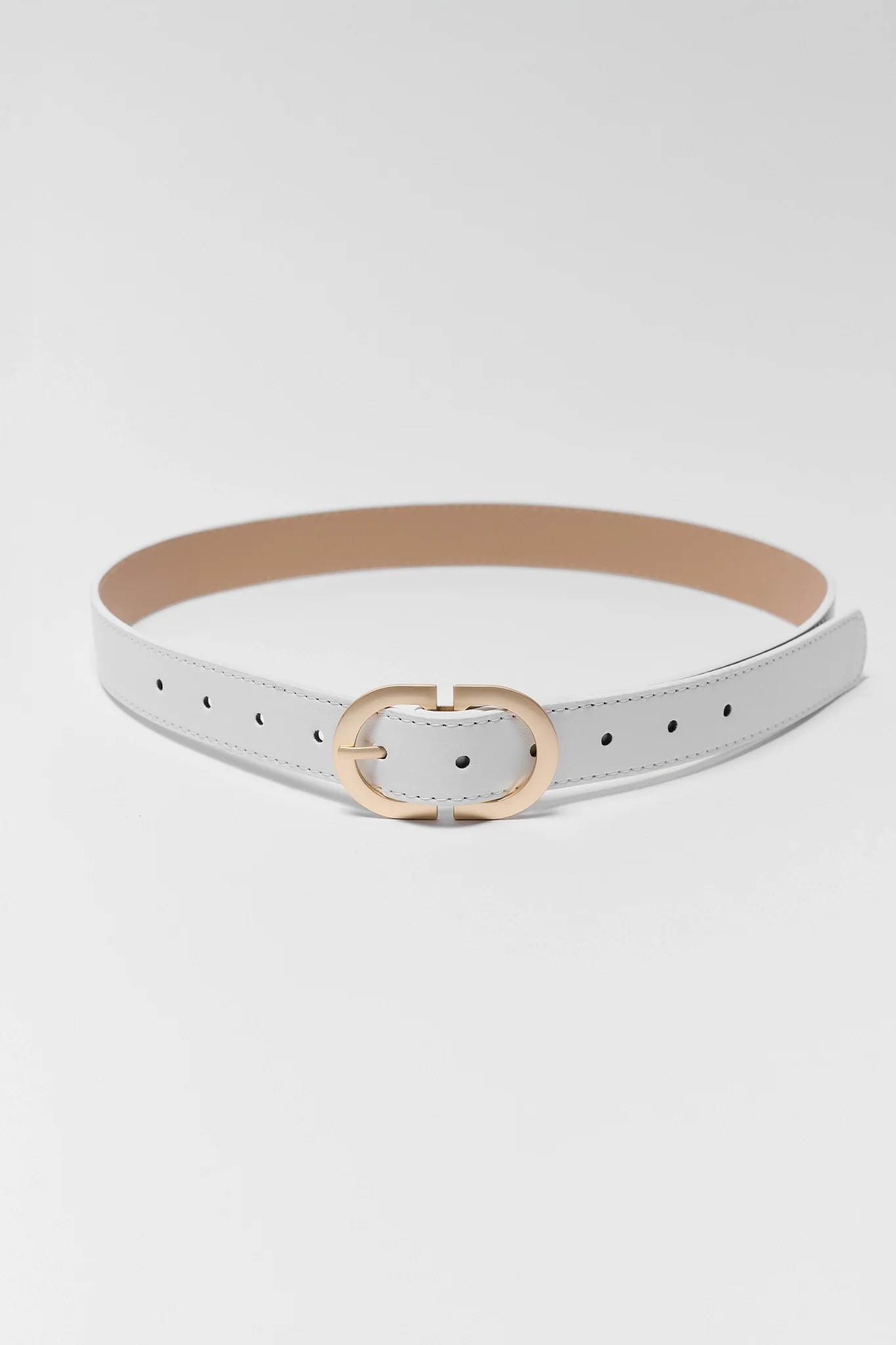 White Faux Leather Belt | Avara