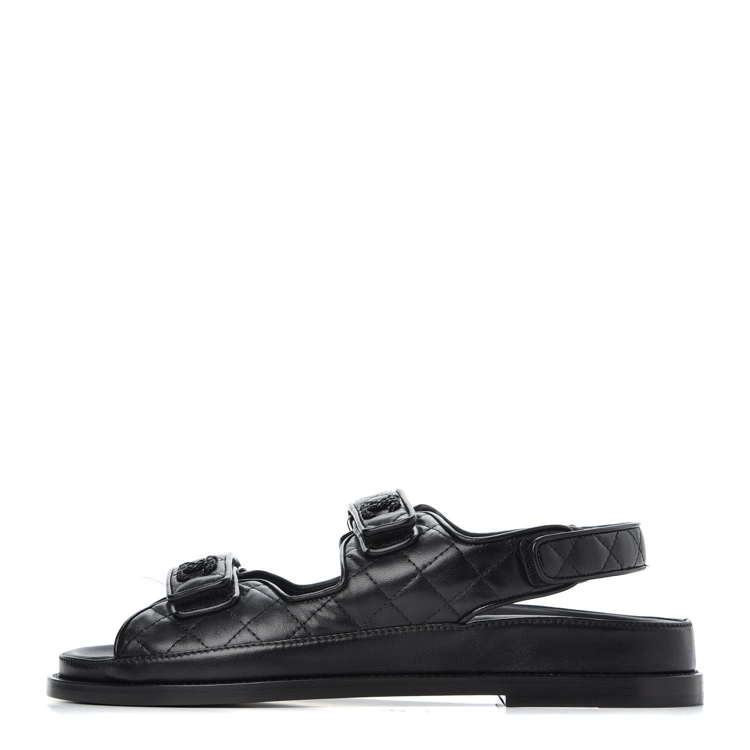 CHANEL

Lambskin Velcro Dad Sandals 40.5 Black | Fashionphile