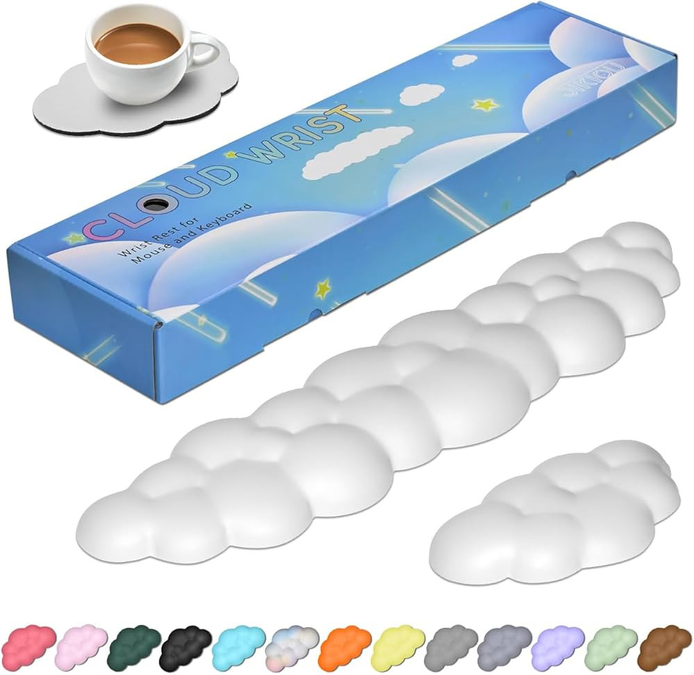 JIKIOU Upgrade Leather Cloud Keyboard Wrist Rest, Cloud Wrist Rest with Non-Slip PU Base, Comfort... | Amazon (US)