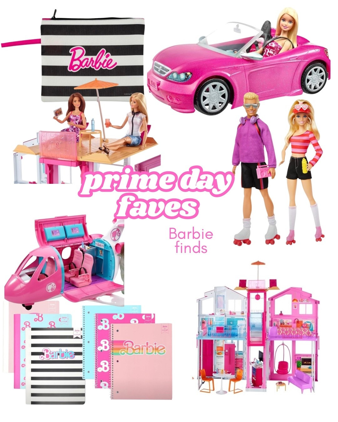 Prime Day: Barbie Faves 💖👠✨
… some cute options included in Prime Days, including the notebooks I have and love, Barbie’s townhouse (with rooftop patio), SPARKLE pink convertible and plane (the little overhead luggage!), and a super cute rollerskating Barbie / Ken duo!

#LTKFamily #LTKSaleAlert #LTKKids