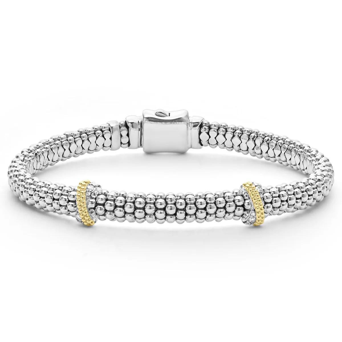 Caviar Lux Double X Caviar Diamond Bracelet | 6mm | LAGOS