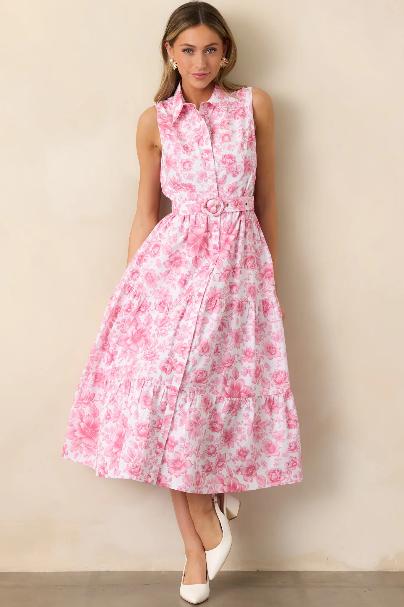 Cara La France Dianthus Pink Maxi Dress | Red Dress