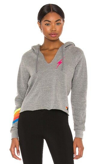 Aviator Nation Bolt Stitch Chevron 5 Hoodie in Grey. - size M (also in S, XS) | Revolve Clothing (Global)