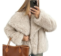 Flygo Women's Faux Fur Coat Fluffy Faux Fur Jacket Long Sleeve Lapel Furry Winter Jackets Shaggy ... | Amazon (US)