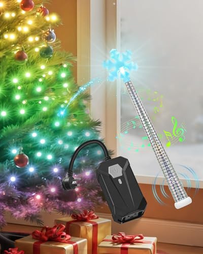 Wireless Remote Control Outlet Switch for Christmas Tree Lights, Magic Christmas Wand with Music, Christmas Tree Remote Control for Decoration, Ornaments, String Lights, 100Ft Range, Outdoor/Indoor | Amazon (US)