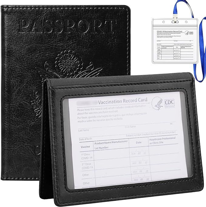 TIGARI Passport Wallets Passport Covers, Passport and Vaccine Card Holder Combo, Ultra Slim Passp... | Amazon (US)