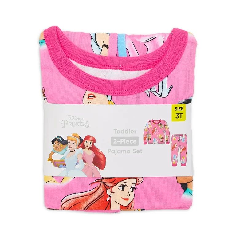 Disney Princess Toddler Girls Long Sleeve Top and Pants, 2-Piece Pajama Set, Sizes 12M-5T | Walmart (US)