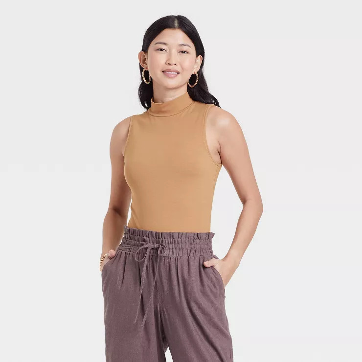 Women's Mock Turtleneck Tank Bodysuit - A New Day™ | Target