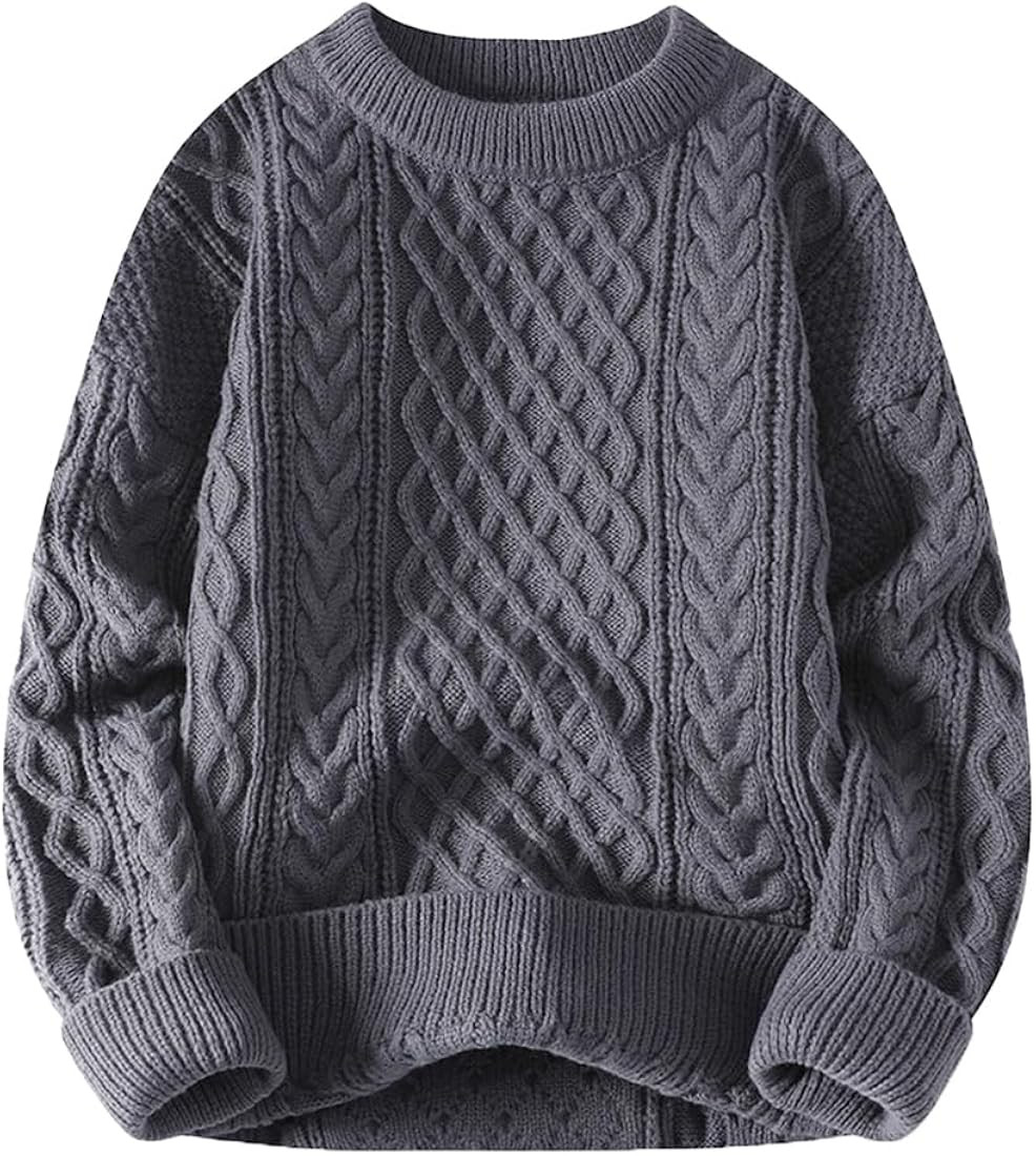 Aelfric Eden Cable Knit Sweater Women Vintage Chunky Cream Sweater Men Woven Crewneck Knitted Pul... | Amazon (US)