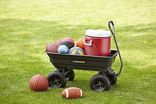 Gorilla Carts GOR4PS Poly Garden Dump Cart with Steel Frame and 10-in. Pneumatic Tires, 600-Pound Ca | Amazon (US)