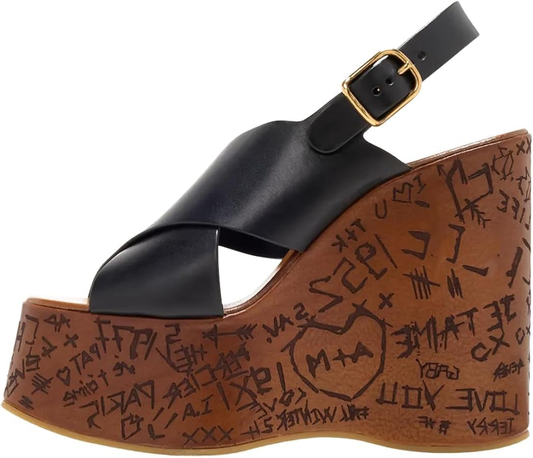 Jelly Wedge Platform Sandals for Women Open Peep Toe High Heels Clear Adjustable Ankle Buckle San... | Amazon (US)