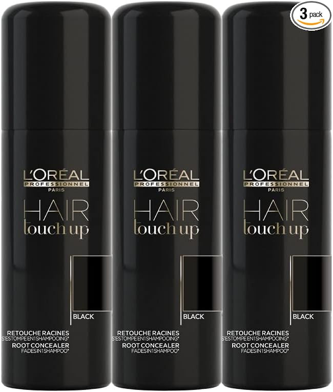 3 x LOREAL Hair Touch Up Spray Schwarz á 75ml | Amazon (UK)