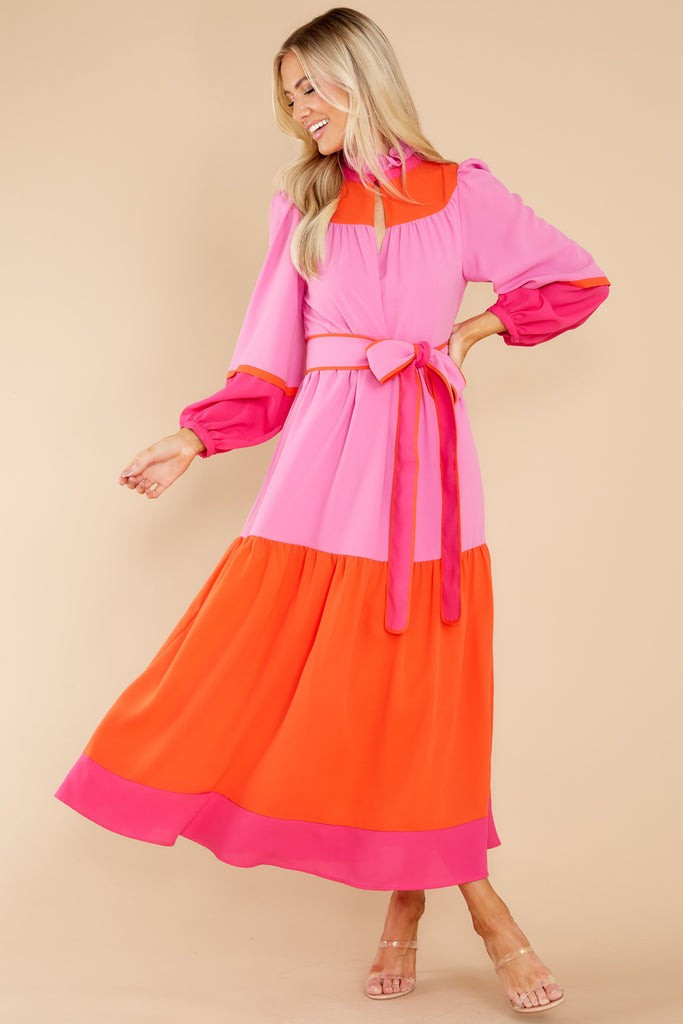 Delphine Berry Colorblock Dress | Red Dress 