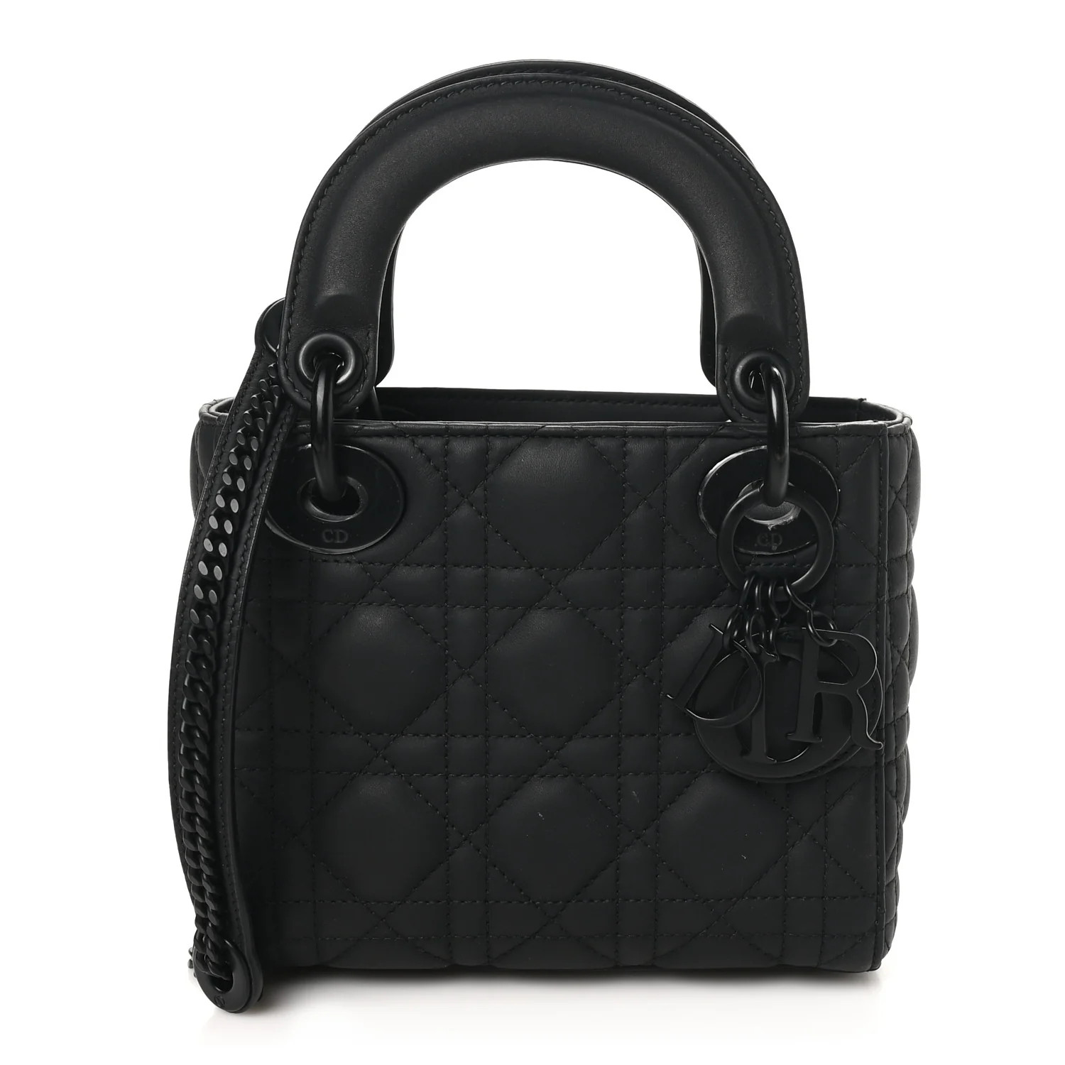 Christian Dior Ultra Matte Calfskin Cannage Mini Lady Dior Black 1704182 | FASHIONPHILE (US)