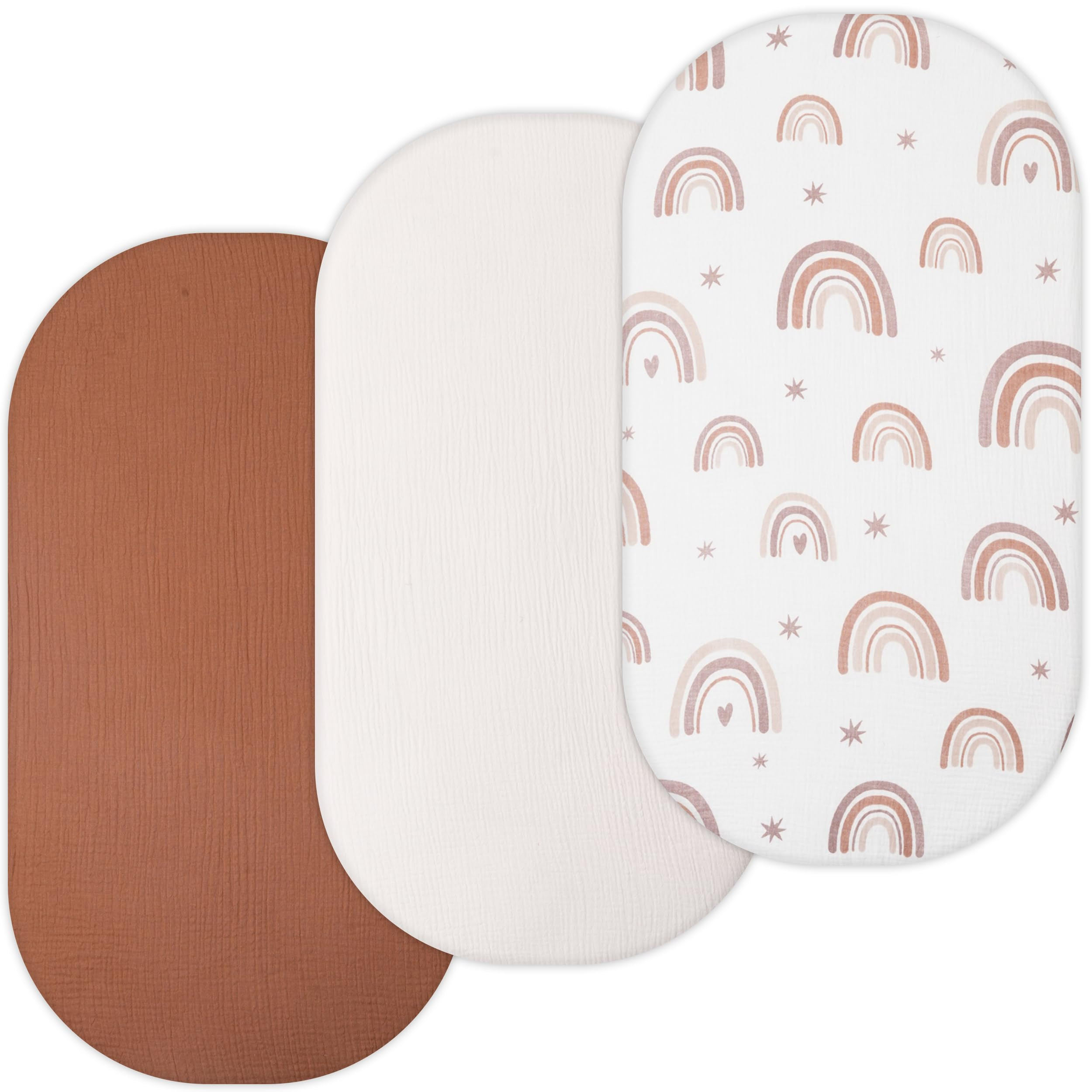 Muslin Bassinet Sheets for Dream On Me, Baby Delight Snuggle Nest, Graco, UPPAbaby, Snoo, Primo B... | Amazon (US)