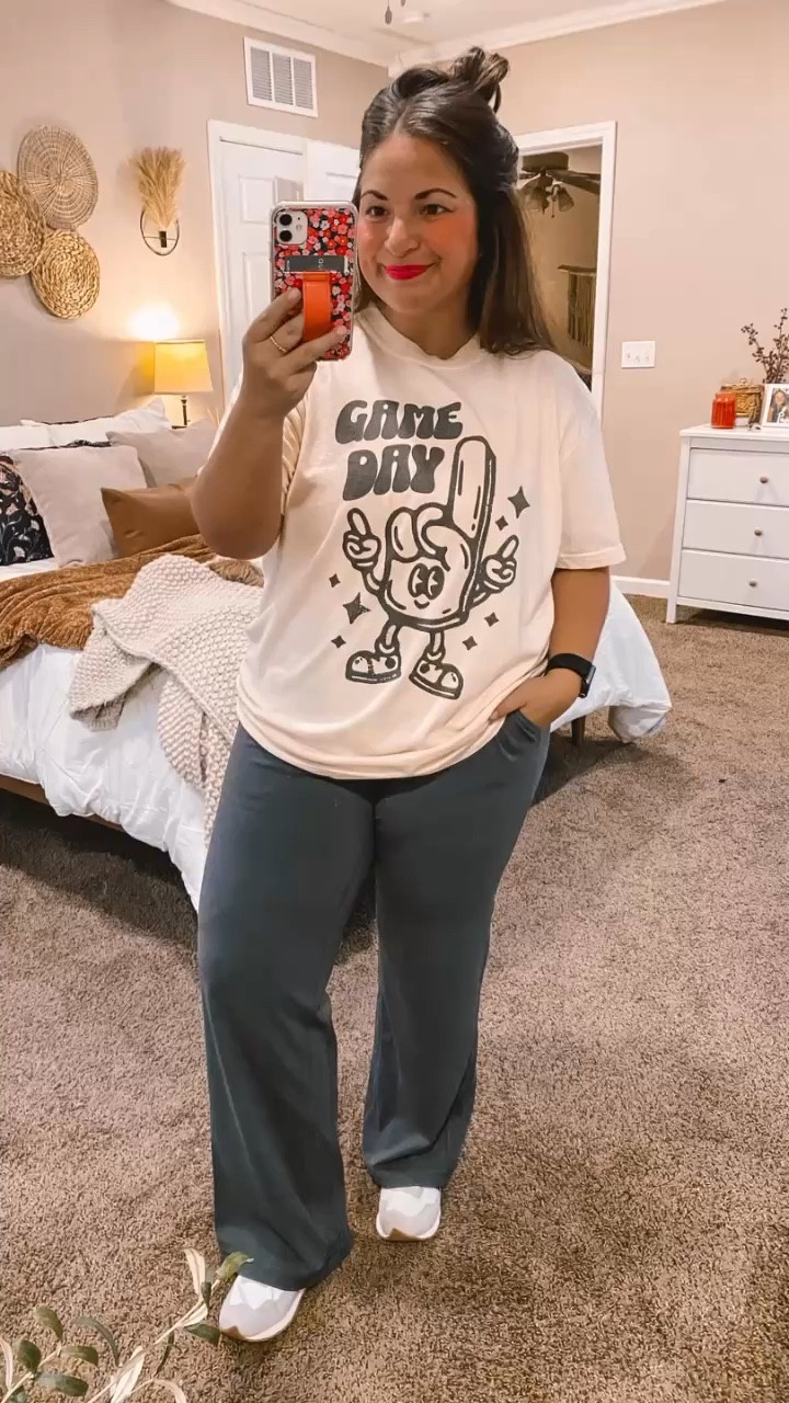 Game day ready!! Loving this super comfy and stylish Etsy tee that’s perfect for cheering on any of my fav teams! 

sneakers: fit true to size // wearing a 3 in kids (linking adult sizes as well)
pants: fit true to size // wearing a large
tee: fits true to size // wearing a large 

 #LTKWatchNow #LTKSeasonal #LTKStyleTip