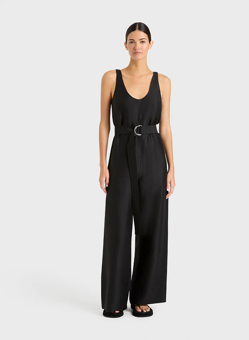 BONDI BORN® | Bormio Jumpsuit in Black | Designer Linen | BONDI BORN