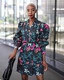 The Drop Women's Black Floral Print Lapel-Collar Button-Front Dress by @signedblake, XXL, Plus Size | Amazon (US)