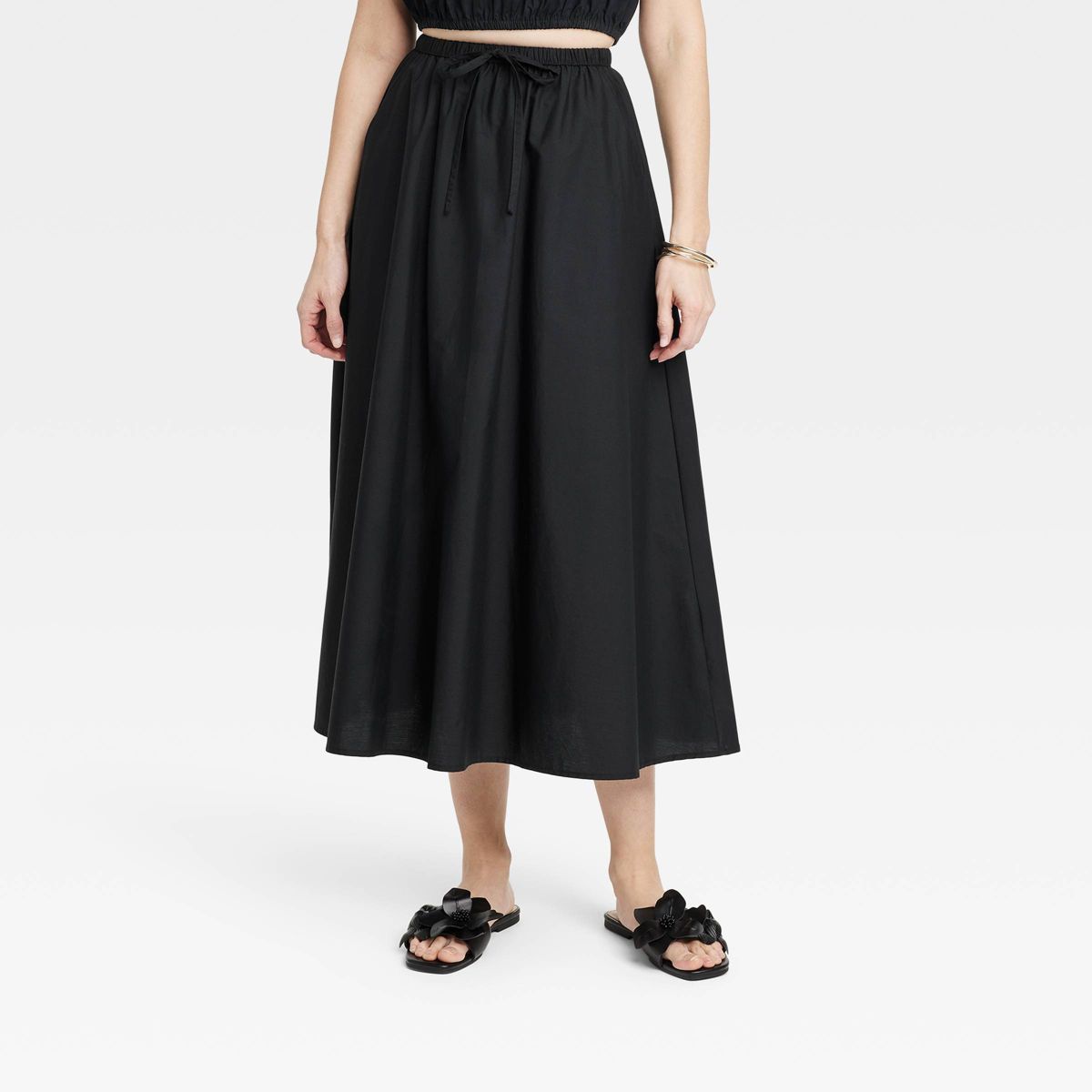 Women's Midi A-Line Skirt - A New Day™ Hematite XL | Target