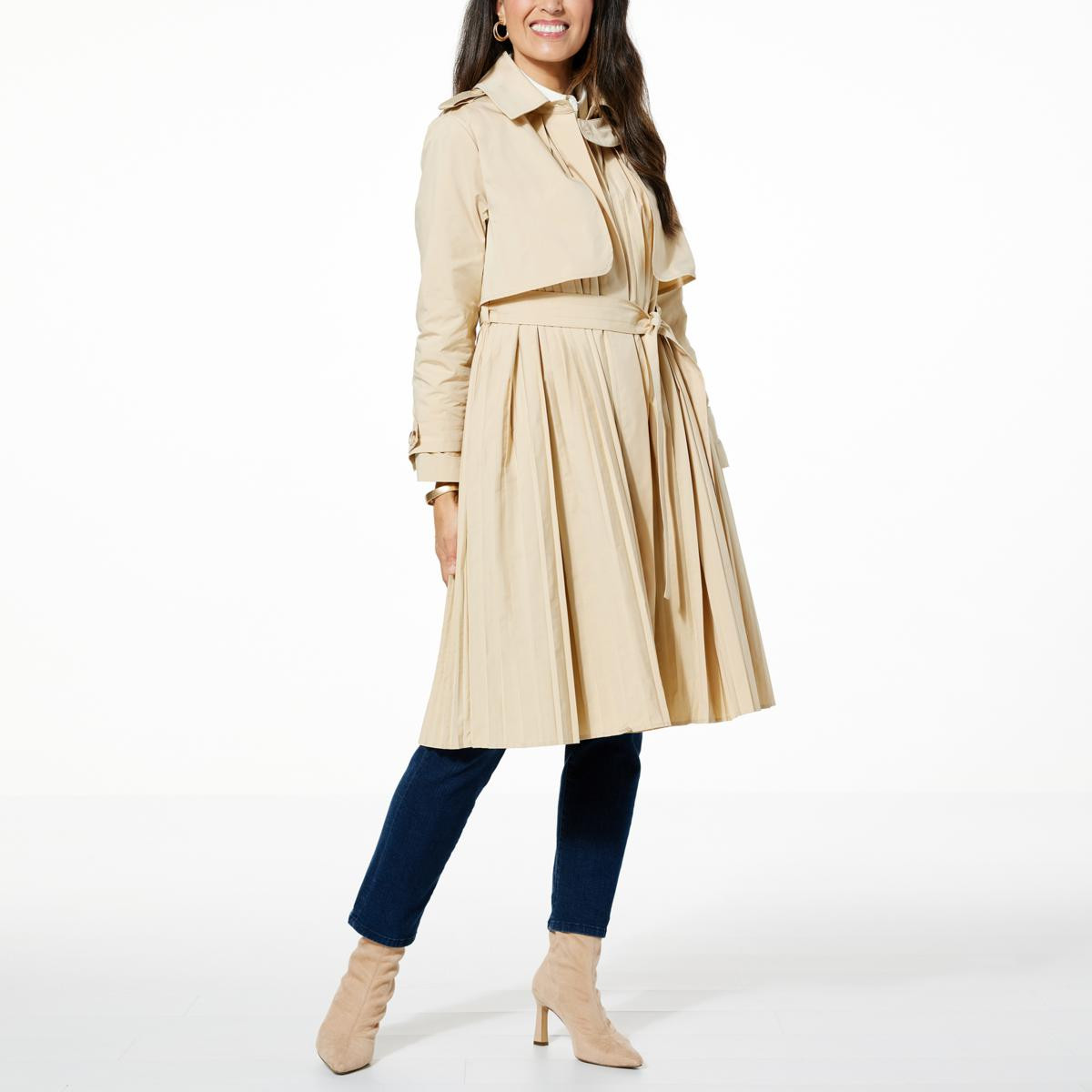 GREY by Jhoan Sebastian Grey Pleated Trench  - 22195022 | HSN | HSN