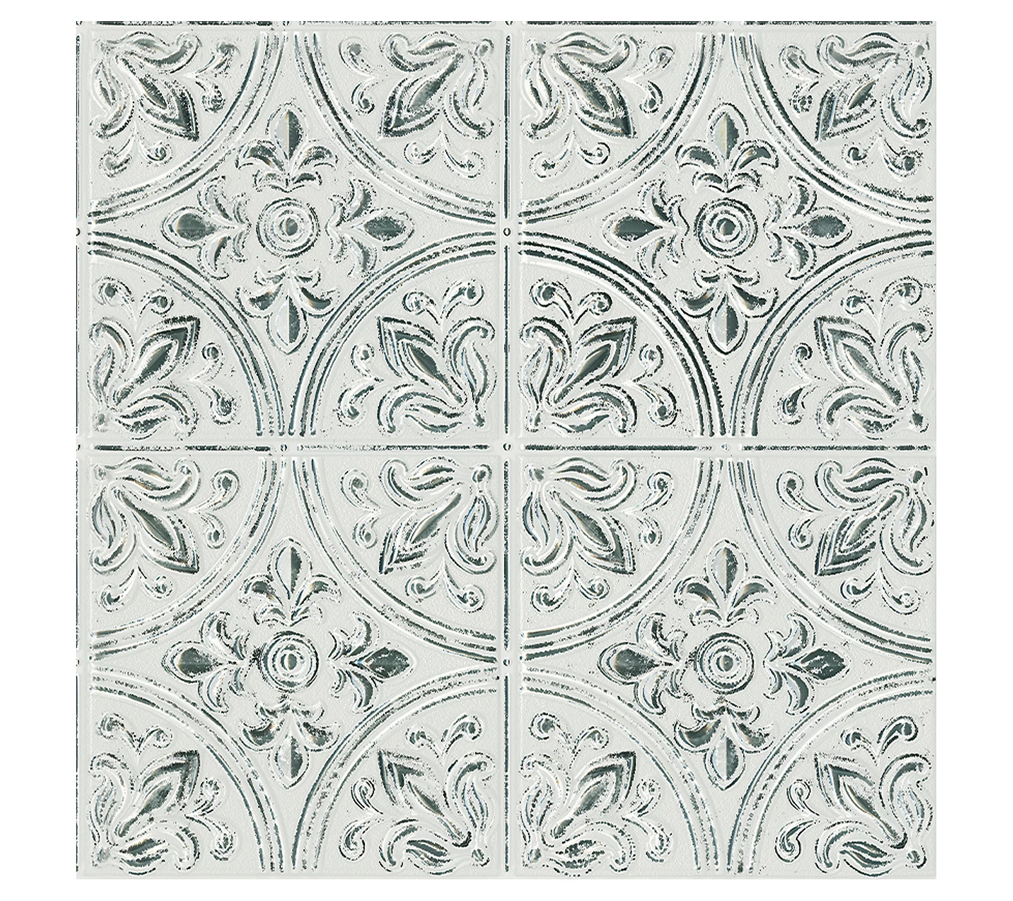 Chelsea Antique White Peel & Stick Tin Tiles | QVC