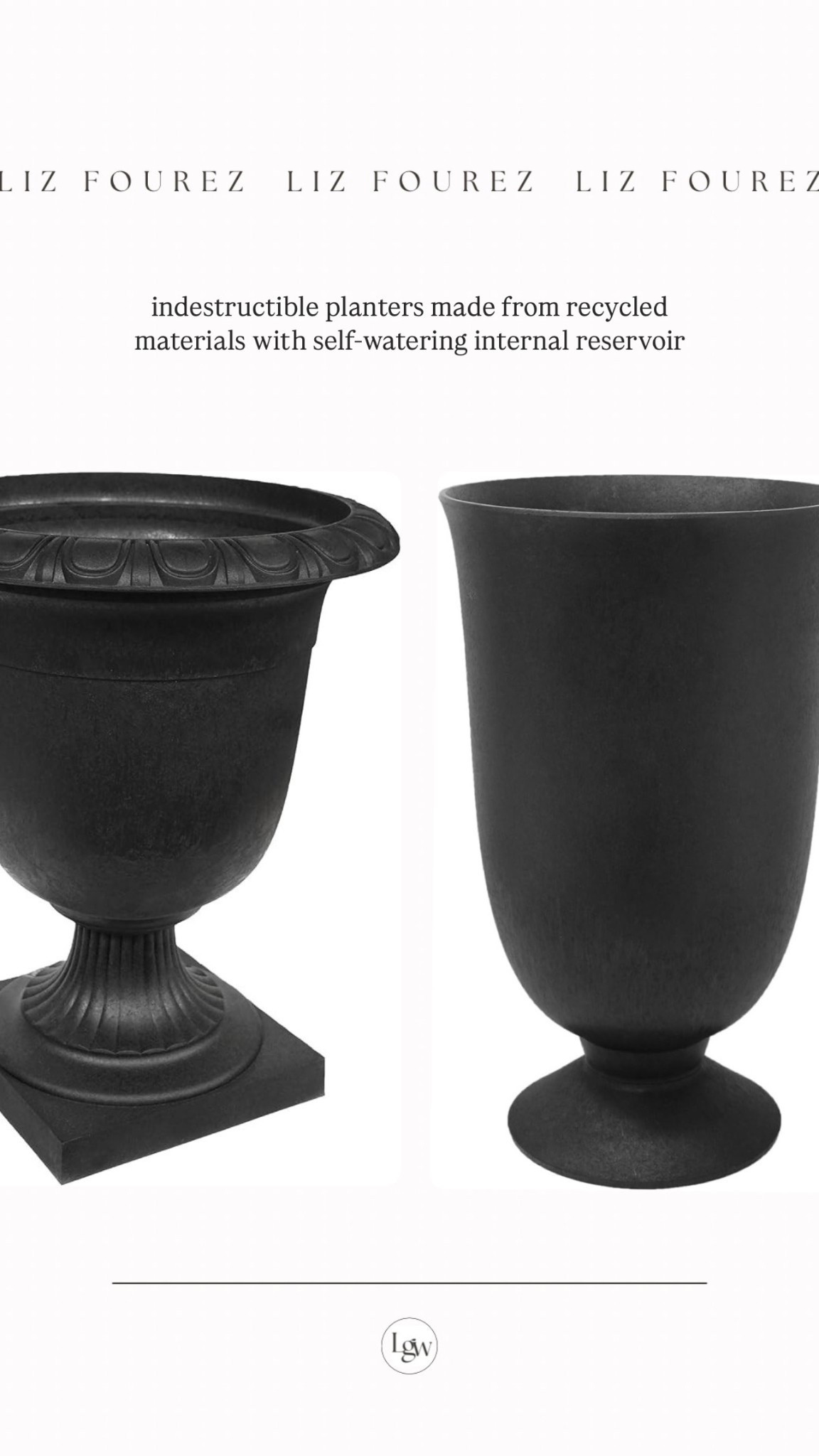 Indestructible planters made from recycled materials with a self watering internal reservoir

#LTKHome #LTKSeasonal #LTKFindsUnder100