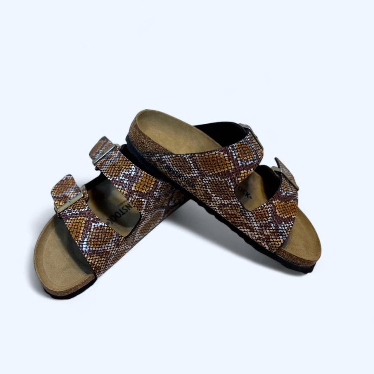 Birkenstock Women's Slides - Brown/Multi - US 8 | Depop US