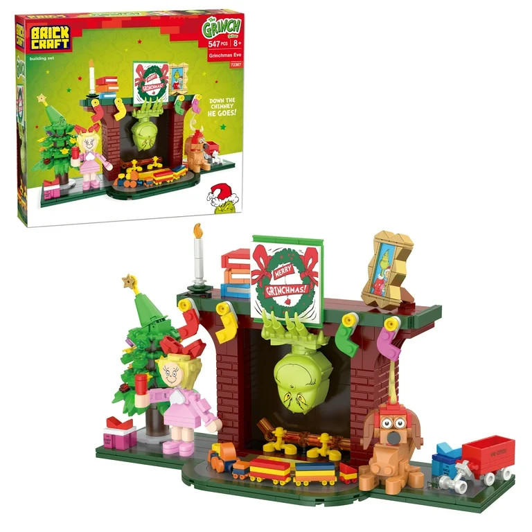 Brickcraft The Grinch Grinchmas Eve Fireplace Building Kit (547-Piece Plastic Set), Grinch Christ... | Walmart (US)