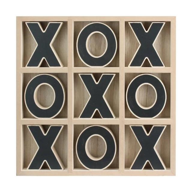Mainstays Decorative Wood Tic-Tac-Toe Set, Brown | Walmart (US)