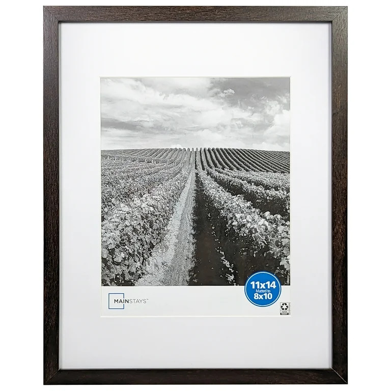 Mainstays 11x14 Matted to 8x10 Linear Picture Frame, Brown | Walmart (US)