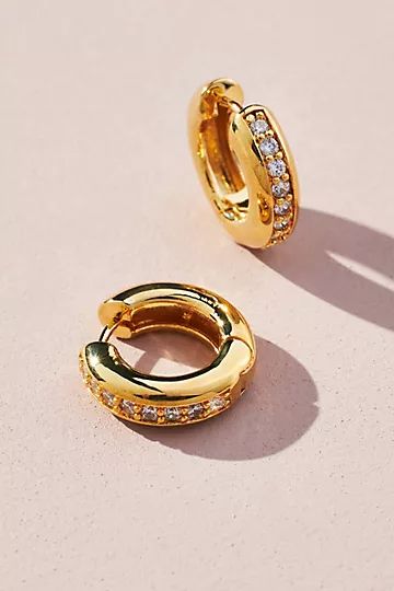 Pavé Huggie Earrings | Anthropologie (US)