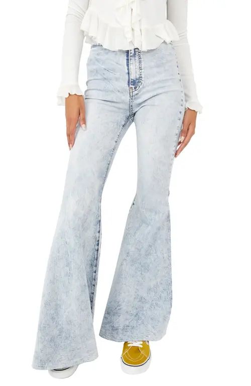 Free People We the Free Float On Flare Jeans in Indigo Marble at Nordstrom, Size 28 | Nordstrom