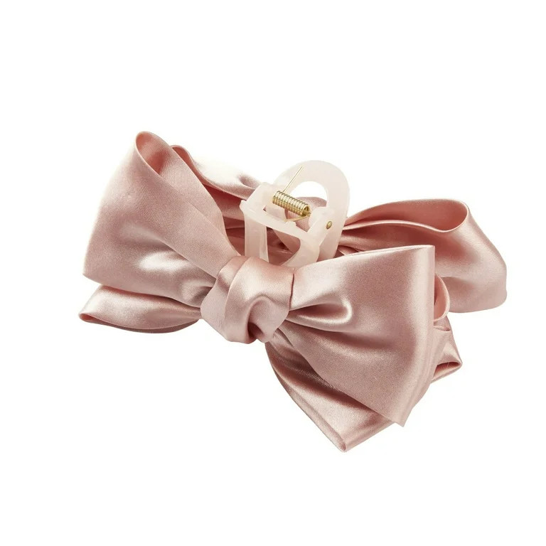 Scunci Large Satin Bow Claw Clip, Pink, 1 Count | Walmart (US)