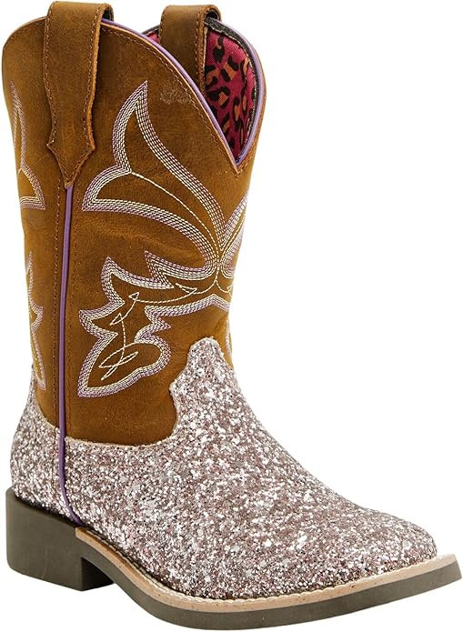 Shyanne Girls' Avery Glitter Western Boot Broad Square Toe - Srbb-812 | Amazon (US)