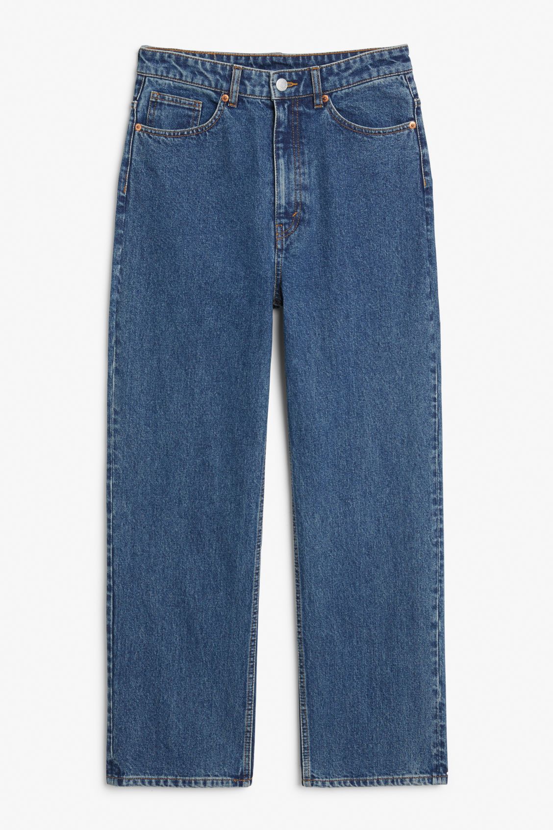 ORGANIC COTTON
                		
                		Zami extra high waist straight blue jeans
   ... | Monki
