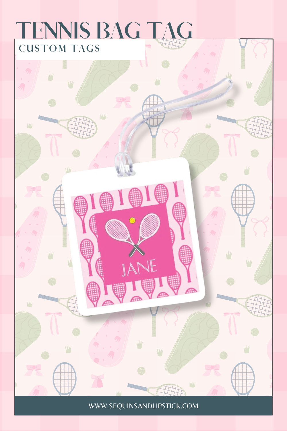 Keep tennis bags easy to identify with adorable personalized tennis bag tags! A fun gift for tennis players, teams, coaches, and tournaments. 

 #LTKmomlife #LTKActive #LTKKids