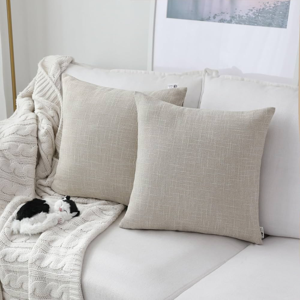 Pack of 2, Kevin Textile Decorative 2 Tone Linen Pillow Covers Cushion Cover for Chair/Sofa/Bed/C... | Amazon (US)