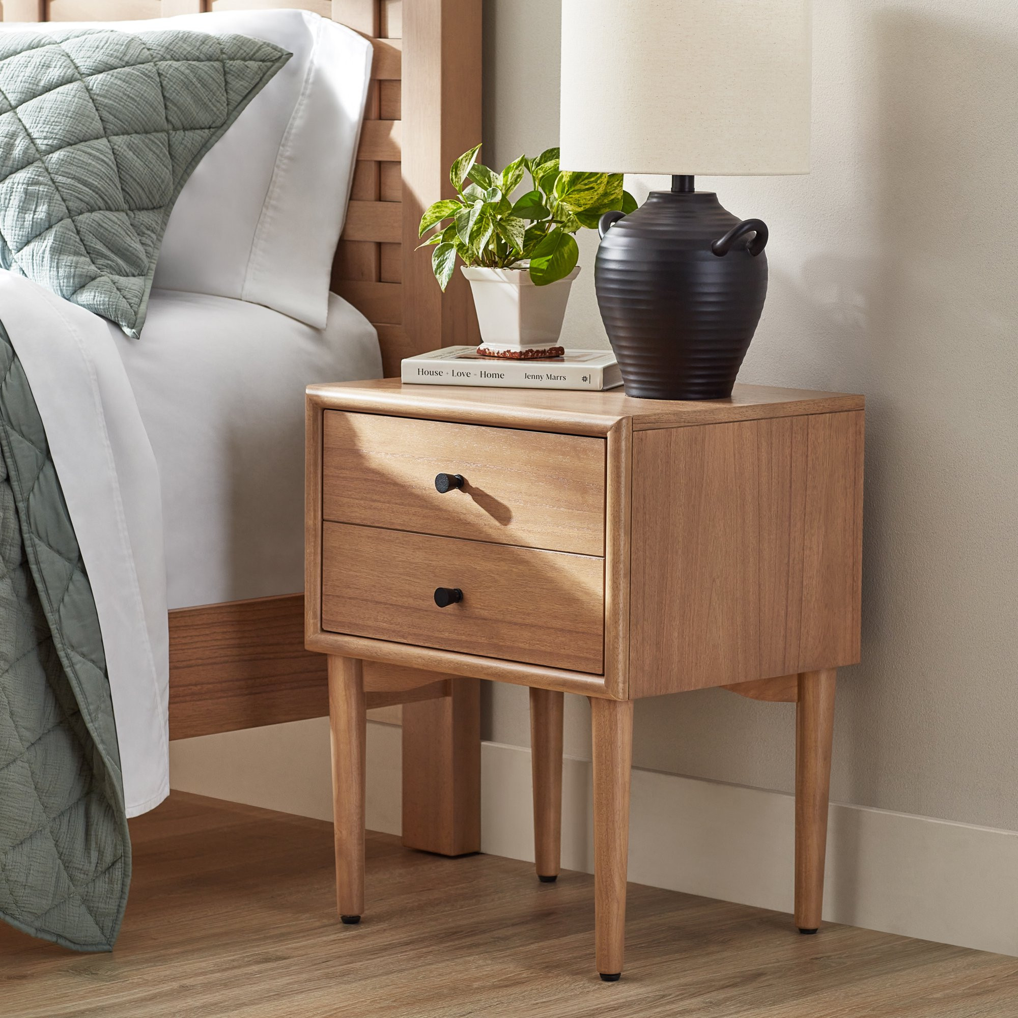 Better Homes & Gardens Bristol Nightstand with Solid Wood Frame, Natural Oak finish, by Dave & Je... | Walmart (US)