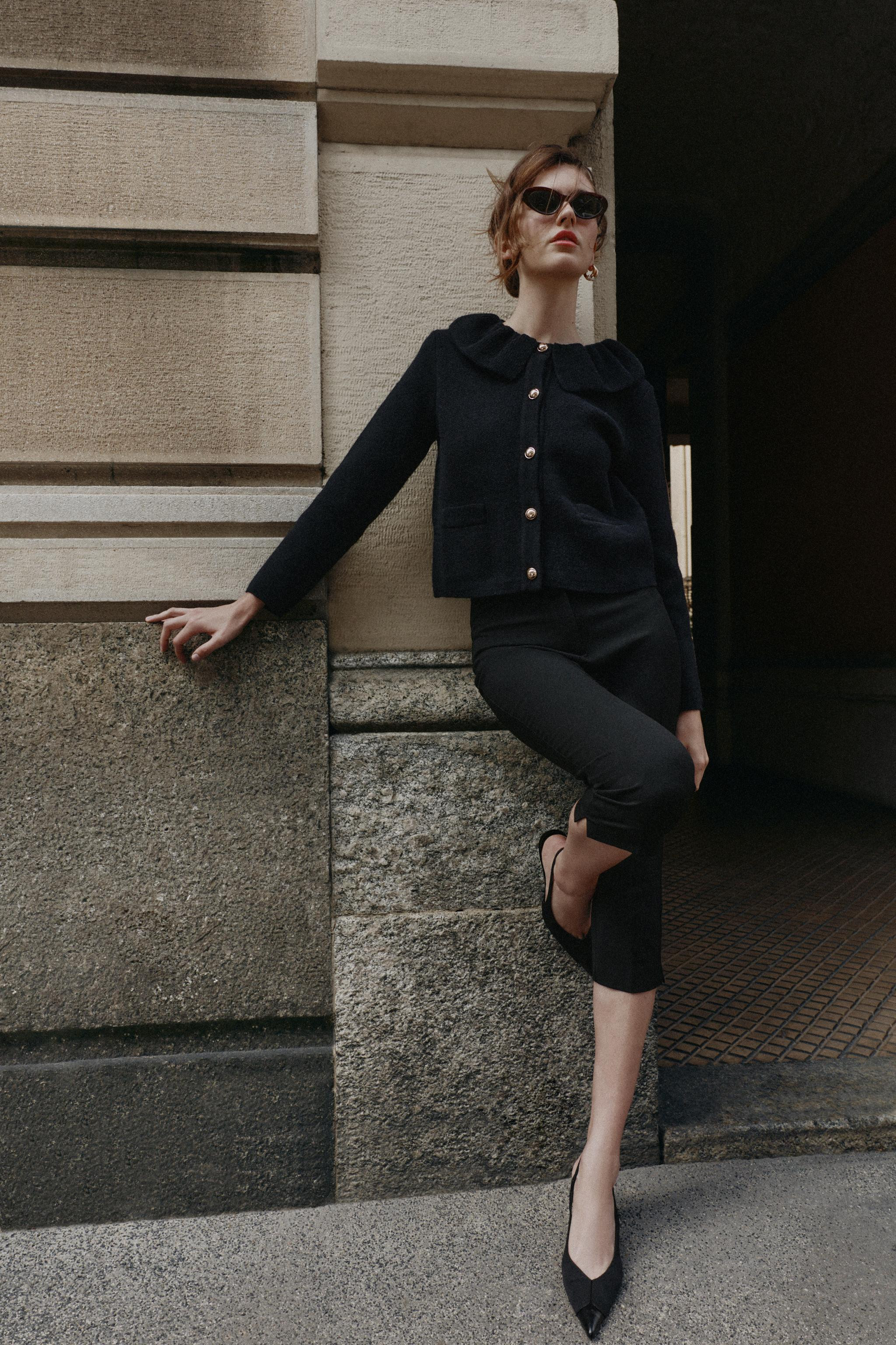 CARDINGAN WITH RUFFLE COLLAR | Zara US