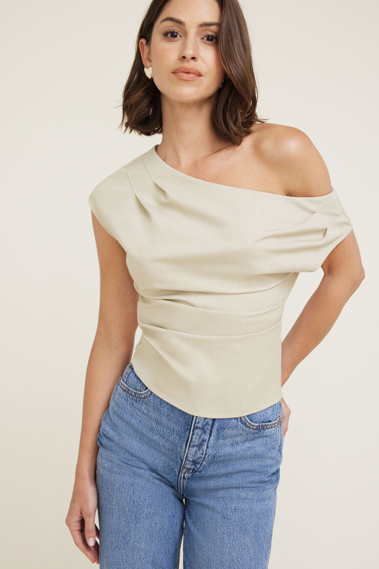 Draped Off Shoulder Top | Dynamite Clothing