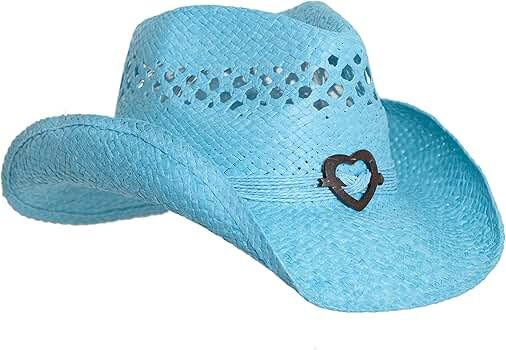 Boho Hip Cowboy Hat with Heart Concho, Natural Toyo Straw, Shapeable Brim | Amazon (US)