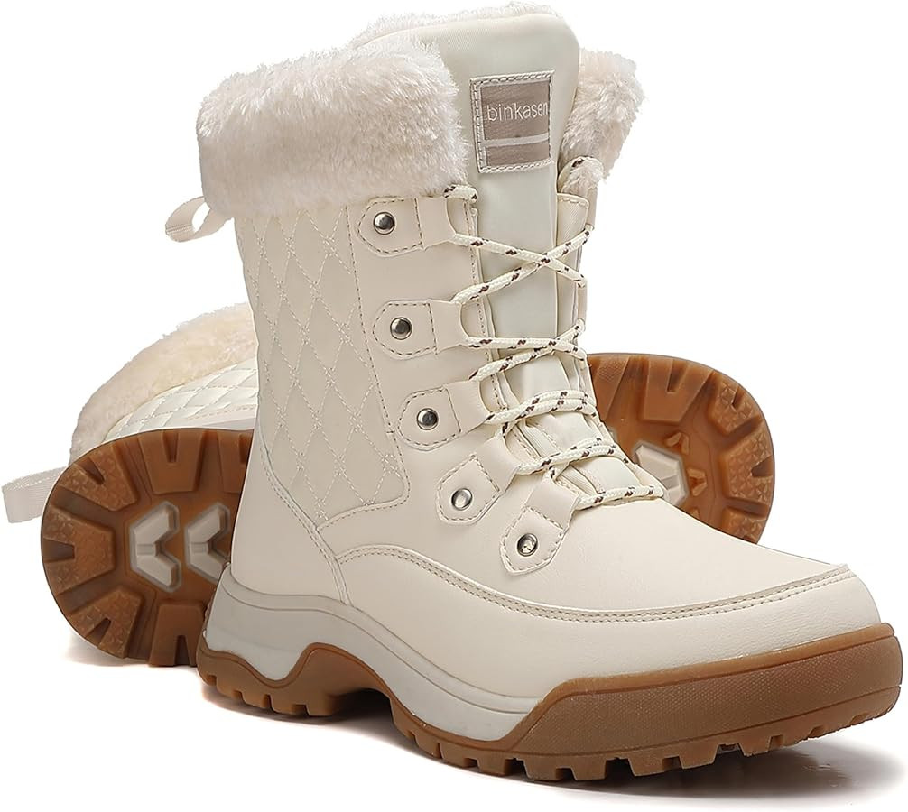 Snow Boots Women Waterproof Insulated with Laces | Amazon (US)