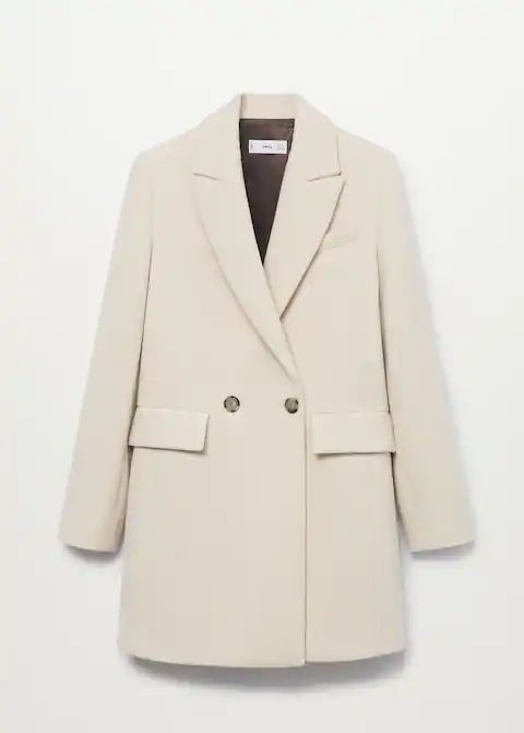 Wool double-breasted coat | MANGO (US)